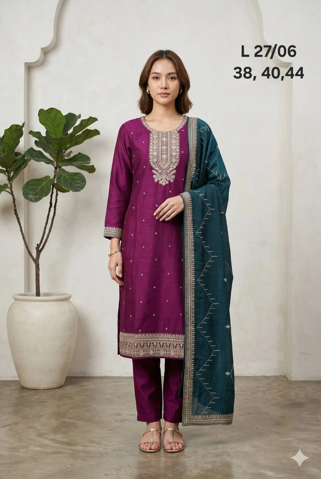 Purple 3pc kurti  set Vichatra