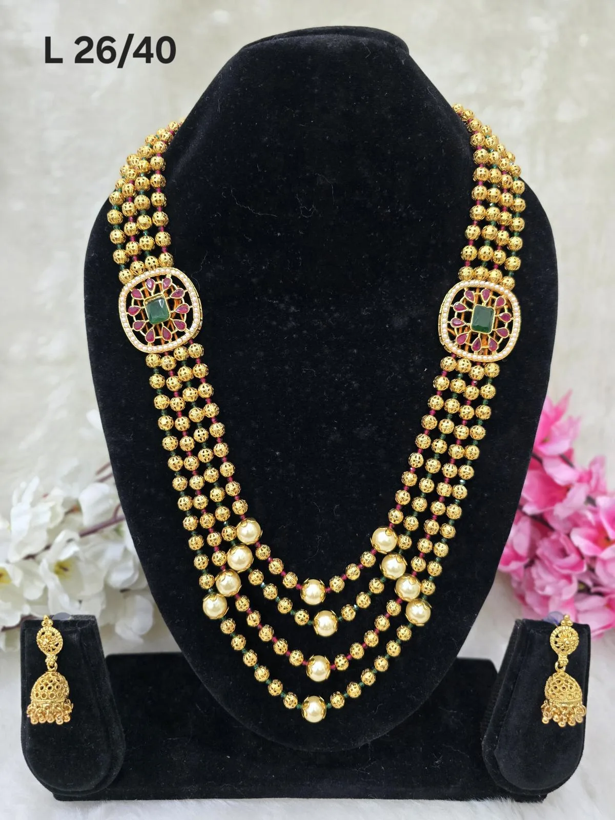 Gold Moti haar and jhumkee