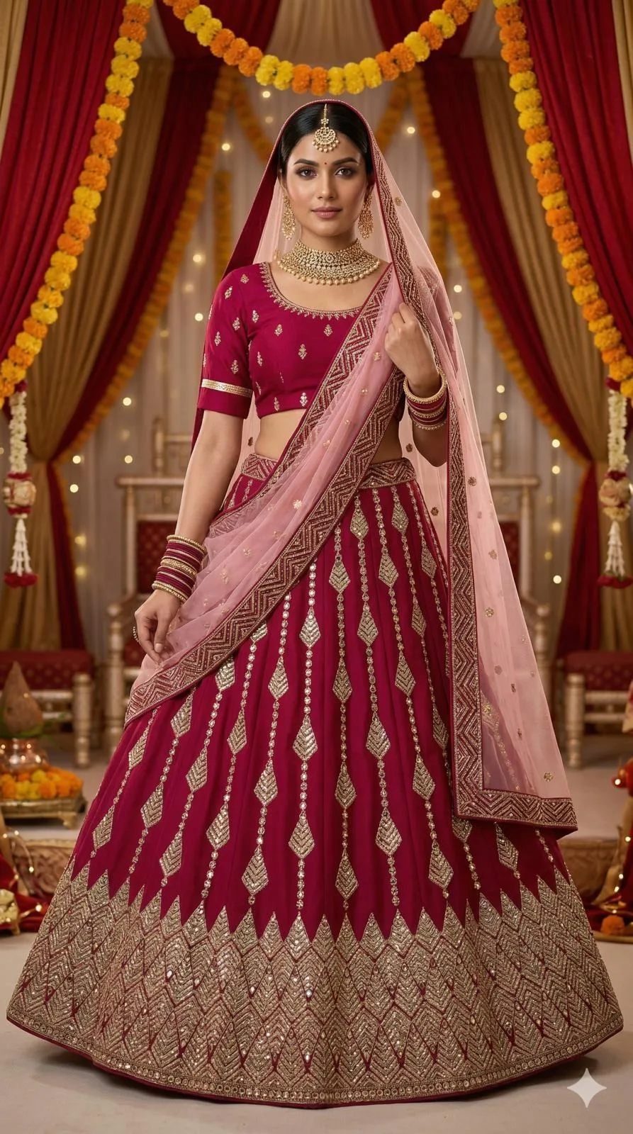 Lehnga - Waist 36, Hipp 43