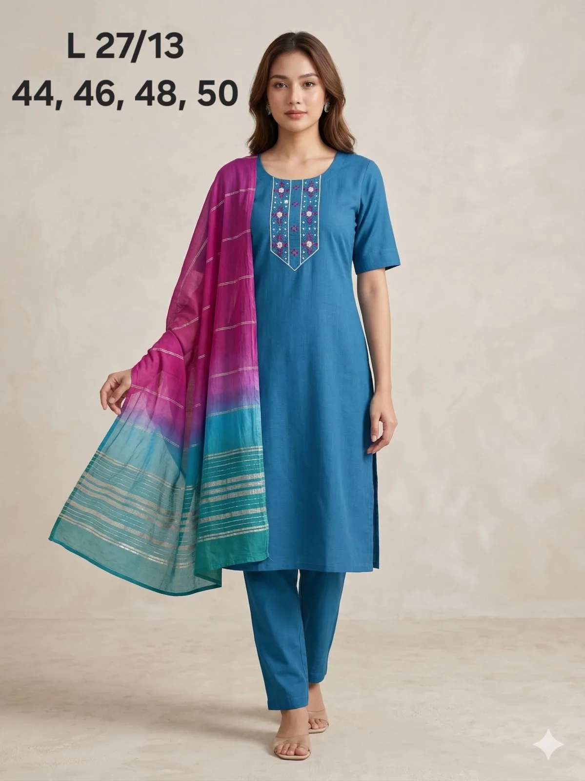 Light Blue Big size only Kurti set of 3