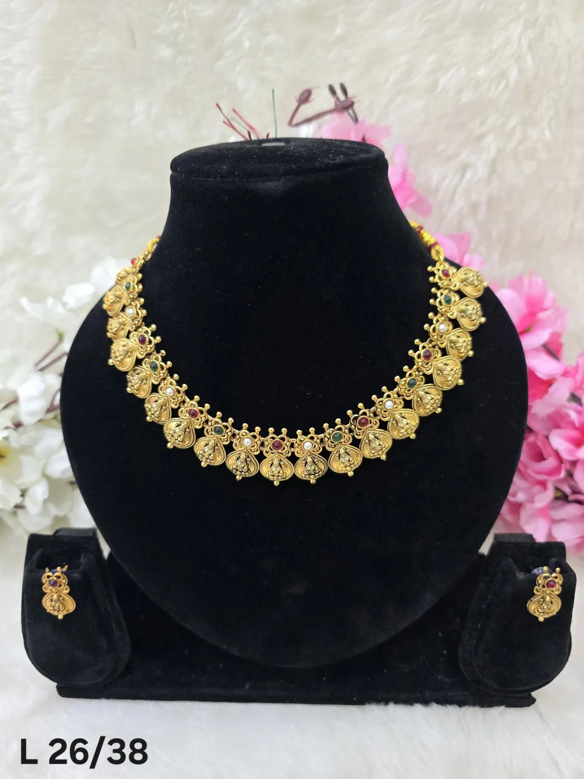 small neckless set temple laxmi
